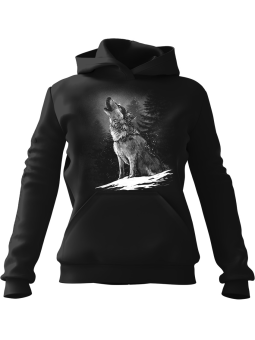 Bluza Męska z kapturem Realistyczny Wilk Czarna - Śmieszne gadżety z Nadrukami ?