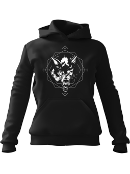 Bluza Męska z kapturem Wilk Czarna - Śmieszne gadżety z Nadrukami ?