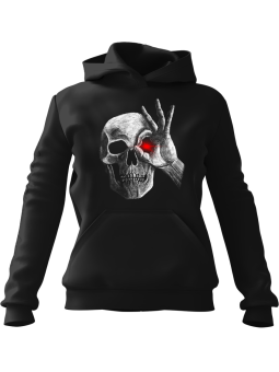 Bluza Męska z kapturem Skull Face Czarna - Śmieszne gadżety z Nadrukami ?