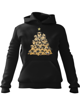 Bluza Męska z kapturem Psia Choinka Czarna - Śmieszne gadżety z Nadrukami ?
