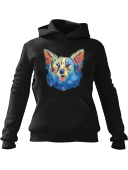 Bluza Męska z kapturem Pies Collie Watercolor Czarna - Śmieszne gadżety z Nadrukami ?