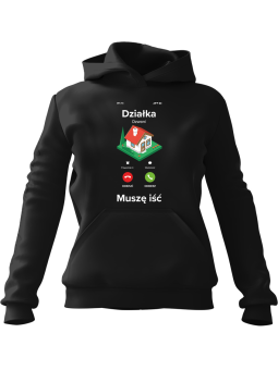 Bluza Męska z kapturem Działka Dzwoni Czarna - Śmieszne gadżety z Nadrukami ?
