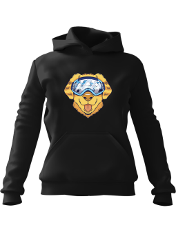 Bluza Męska z kapturem Labrador Narciarz Czarna - Śmieszne gadżety z Nadrukami ?