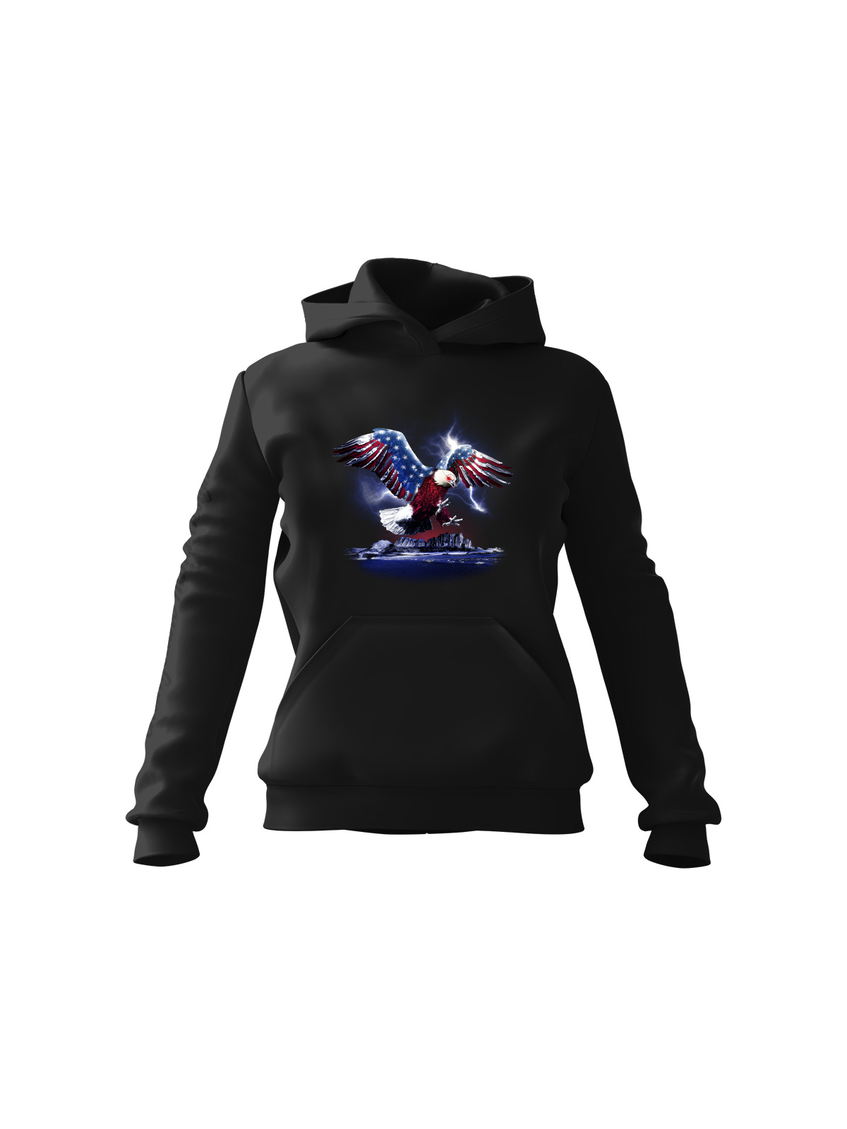 Bluza Męska z kapturem American Cybrog Czarna - Śmieszne gadżety z Nadrukami ?