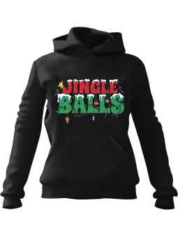 Bluza Męska z kapturem Jingle Balls Czarna - Śmieszne gadżety z Nadrukami ?