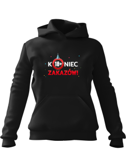 Bluza Męska z kapturem Koniec Zakazów Czarna - Śmieszne gadżety z Nadrukami ?
