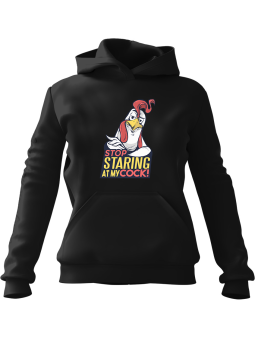 Bluza Męska z kapturem Stop Staring Czarna - Śmieszne gadżety z Nadrukami ?