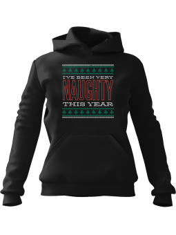 Bluza Męska z kapturem Naughty Christmas Czarna - Śmieszne gadżety z Nadrukami ?
