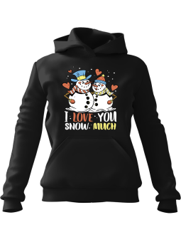 Bluza Męska z kapturem Love You Snow Much Czarna - Śmieszne gadżety z Nadrukami ?