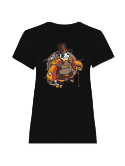 Koszulka Koszulka Damska Steam Punk Czarna - Śmieszne T-Shirty z Nadrukami ?