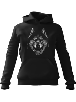 Bluza Męska z kapturem Husky Syberyjski  Czarna - Śmieszne gadżety z Nadrukami ?