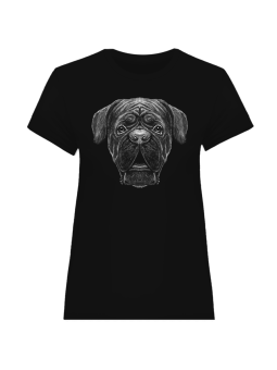 Koszulka Koszulka Damska Francuski Mastiff Czarna - Śmieszne T-Shirty z Nadrukami ?