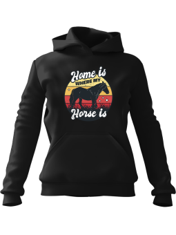 Bluza Męska z kapturem Mój Dom Tam Gdzie Mój Koń Czarna - Śmieszne gadżety z Nadrukami ?