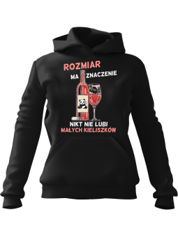 Bluza Męska z kapturem Rozmiar ma Znaczenie Czarna - Śmieszne gadżety z Nadrukami ?