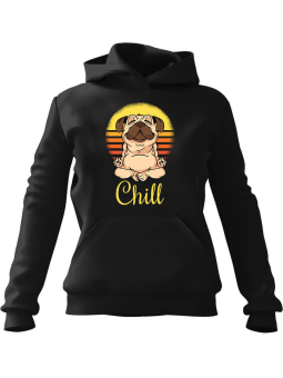 Bluza Męska z kapturem Chill Czarna - Śmieszne gadżety z Nadrukami ?