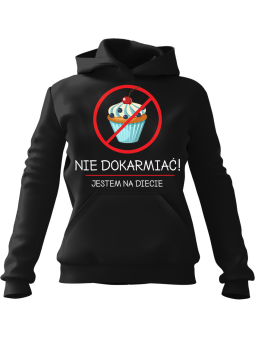 Bluza Męska z kapturem Jestem na Diecie Czarna - Śmieszne gadżety z Nadrukami ?