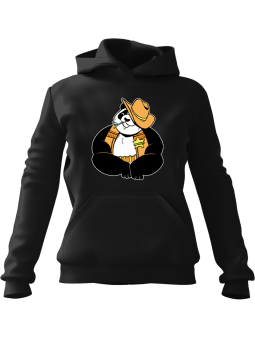 Bluza Męska z kapturem Panda Szeryf Czarna - Śmieszne gadżety z Nadrukami ?