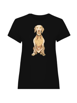 Koszulka Koszulka Damska Pies Weimaraner Czarna - Śmieszne T-Shirty z Nadrukami ?