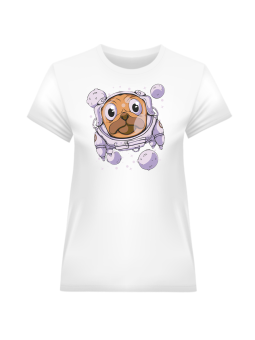 Koszulka Koszulka Damska Pies Astronauta Biała - Śmieszne T-Shirty z Nadrukami ?