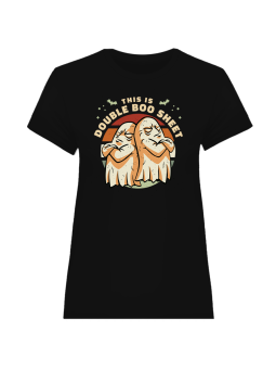 Koszulka Koszulka Damska Double Boo Czarna - Śmieszne T-Shirty z Nadrukami ?