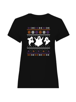 Koszulka Koszulka Damska Ghost Ugly Sweater Czarna - Śmieszne T-Shirty z Nadrukami ?