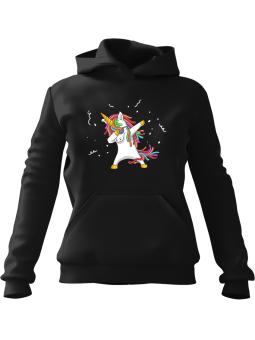 Bluza Damska z kapturem Jednorożec Dab Czarna - Modna Odzież z Nadrukami ?