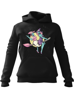 Bluza Damska z kapturem Wiedźmy Przyjaciółki Czarna - Modna Odzież z Nadrukami ?