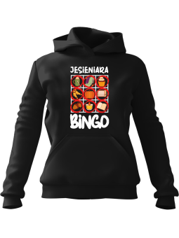 Bluza Damska z kapturem Jesieniara Bingo Czarna - Modna Odzież z Nadrukami ?