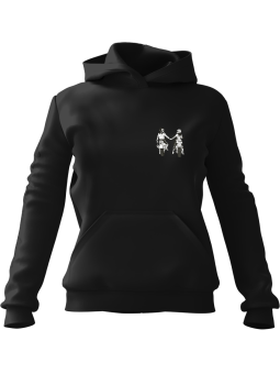Bluza Damska z kapturem Motocyklowa Para Czarna - Modna Odzież z Nadrukami ?
