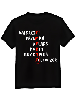 Koszulka Koszulka Męska Emeryt Krzyżówka Czarna - Śmieszne T-Shirty z Nadrukami ?