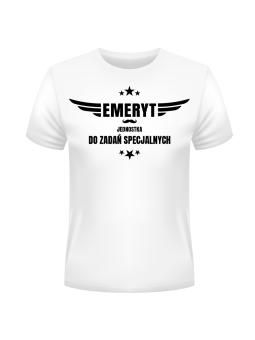 Koszulka Koszulka Męska Emeryt Do Zadań Specjalnych Biała - Śmieszne T-Shirty z Nadrukami ?