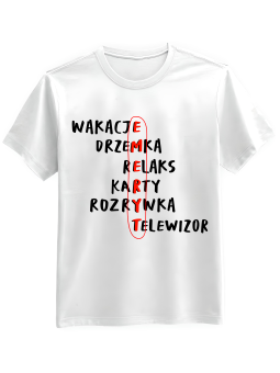 Koszulka Koszulka Męska Emeryt Krzyżówka Biała - Śmieszne T-Shirty z Nadrukami ?