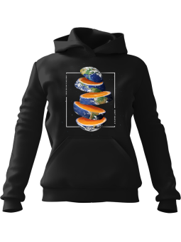 Bluza Damska z kapturem Orange Earth Czarna - Modna Odzież z Nadrukami ?