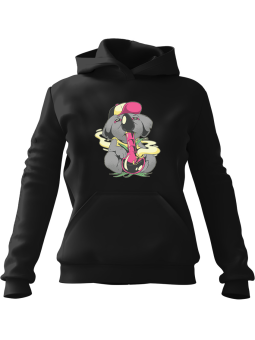 Bluza Damska z kapturem Koala Bongo Czarna - Modna Odzież z Nadrukami ?