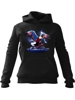 Bluza Męska z kapturem American Cyborg Czarna - Śmieszne gadżety z Nadrukami ?