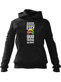 Bluza Damska z kapturem Wskaźnik Essy Czarna - Modna Odzież z Nadrukami ?