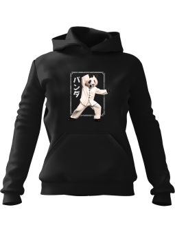 Bluza Damska z kapturem Kung Fu Panda w Garniturze Czarna - Modna Odzież z Nadrukami ?