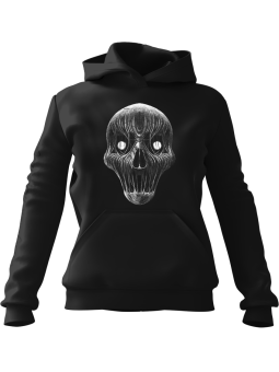 Bluza Damska z kapturem Horror Skull Czarna - Modna Odzież z Nadrukami ?
