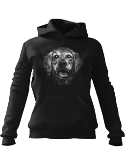 Bluza Damska z kapturem Golden Retriver Czarna - Modna Odzież z Nadrukami ?