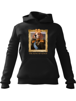 Bluza Damska z kapturem Pies Król Królów Czarna - Modna Odzież z Nadrukami ?