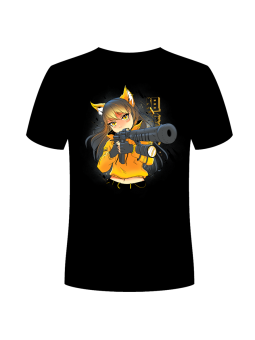 Koszulka Koszulka Męska Anime Kobieta z Bronią Czarna - Śmieszne T-Shirty z Nadrukami ?