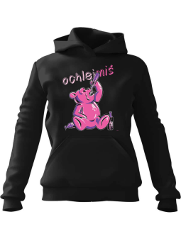 Bluza Damska z kapturem Ochlejmiś Czarna - Modna Odzież z Nadrukami ?