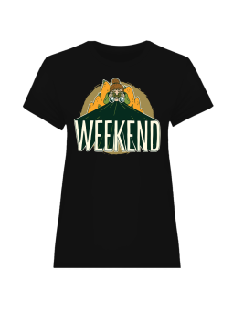 Koszulka Koszulka Damska Weekend Czarna - Śmieszne T-Shirty z Nadrukami ?