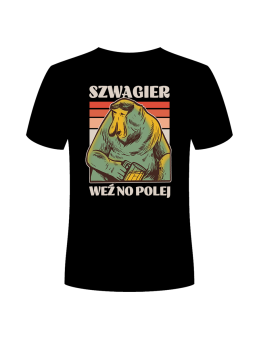 Koszulka Koszulka Męska Szwagier Weź No Polej Czarna - Śmieszne T-Shirty z Nadrukami ?