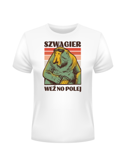 Koszulka Koszulka Męska Szwagier Weź No Polej Biała - Śmieszne T-Shirty z Nadrukami ?