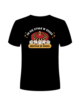 Koszulka Koszulka Męska Co Się Stało w Vegas, Zostaje w Vegas Czarna - Śmieszne T-Shirty z Nadrukami ?