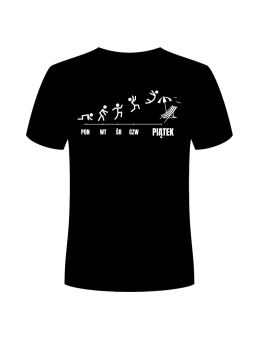 Koszulka Koszulka Męska Ewolucja Tygodnia Czarna - Śmieszne T-Shirty z Nadrukami ?