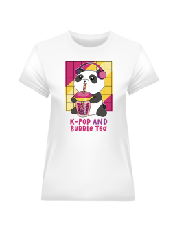 Koszulka Koszulka Damska K-Pop and Bubble Tea Biała - Śmieszne T-Shirty z Nadrukami ?