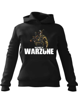 Bluza Damska z kapturem CoD Warzone Czarna - Modna Odzież z Nadrukami ?