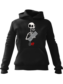 Bluza Damska z kapturem Gracz Halloween 0hp Czarna - Modna Odzież z Nadrukami ?